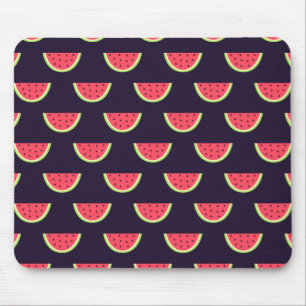 Neon Watermelon on Purple Pattern Mouse Pad