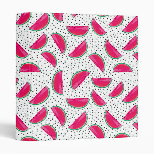 Neon Watermelon on Seeds Pattern Binder