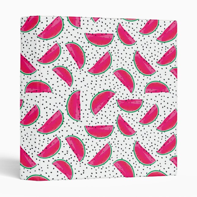 Neon Watermelon on Seeds Pattern Binder (Front/Spine)