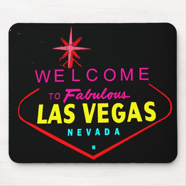 Neon Welcome Vector Graphic Mousepad #1 (Front)