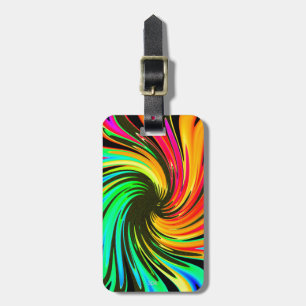 Neon Whirlpool Galaxy Luggage Tag