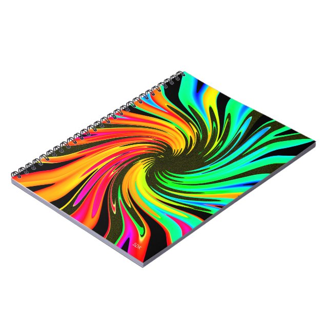 Neon Whirlpool Galaxy Notebook (Left Side)