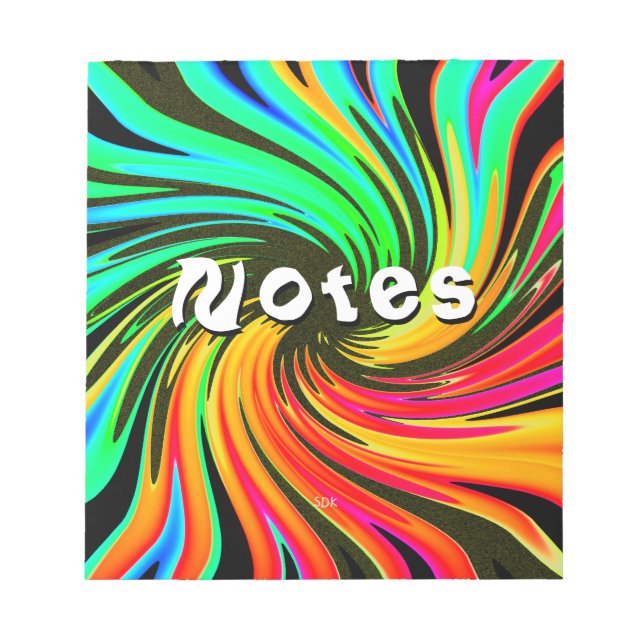 Neon Whirlpool Galaxy Notepad (Front)