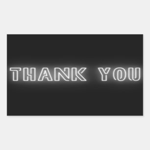 Neon White Sign Trendy Thank You Sticker