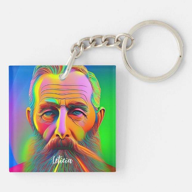 Neon Wilhelm Röntgen Keychain (Back)