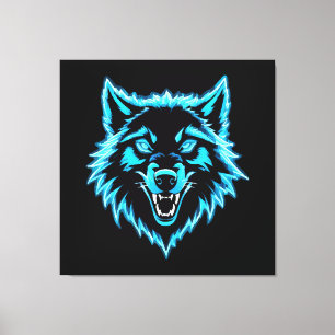 Neon Wolf Canvas Print