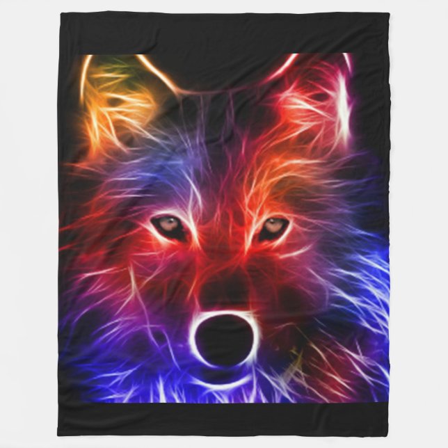 NEON WOLF FLEECE BLANKET (Front)