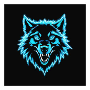 Neon Wolf Photo Print