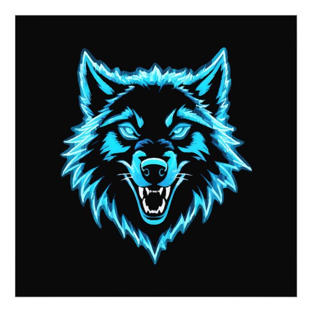 Neon Wolf Photo Print (Front)