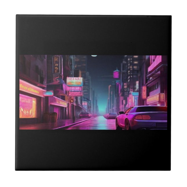 Neon wonderland  future city tile (Front)
