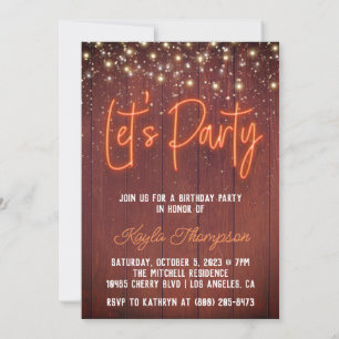 Neon Wooden Wall Faisons une invitation