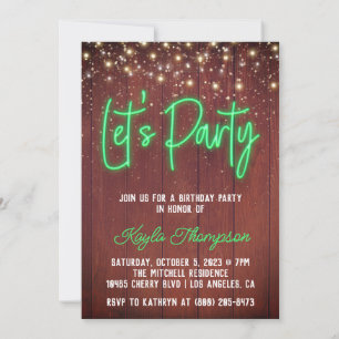 Neon Wooden Wall Faisons une invitation