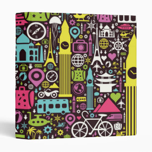 Neon World Icons Pattern Binder