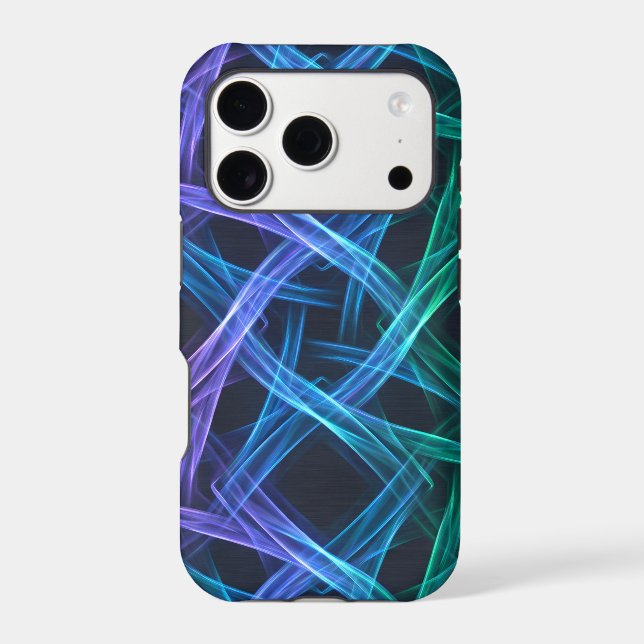 Neon Woven Light Ribbons Abstract Fusion  (Back)