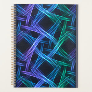 Neon Woven Light Ribbons Abstract Fusion Planner