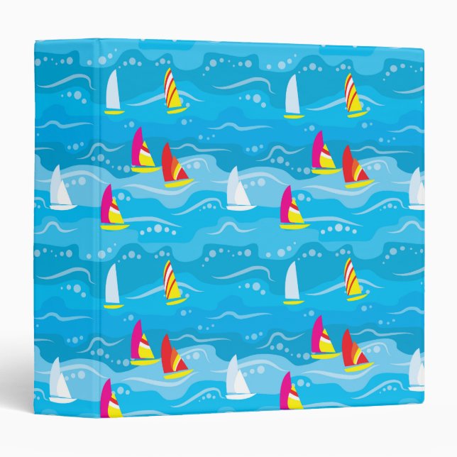 Neon Yacht Pattern Binder (Front/Spine)