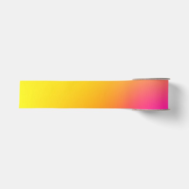 Neon Yellow and Pink Grosgrain Ribbon (Front)