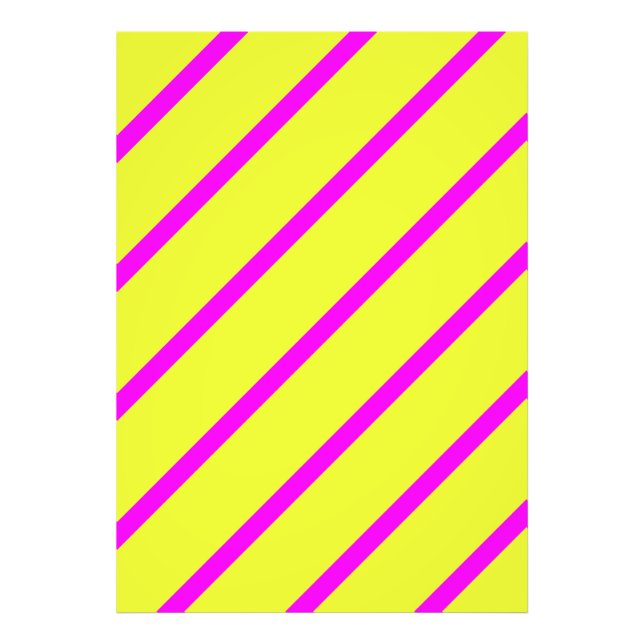 Neon yellow and vivid pink stripes photo print (Front)