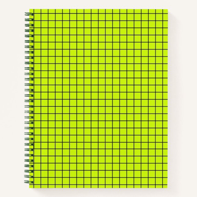 Neon Yellow Black Grid College a jugé Carnet (Devant)