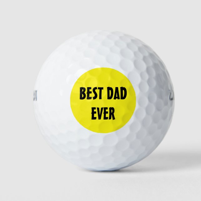 Neon Yellow Elegant Name Colour Dad Bright Golf Balls (Front)