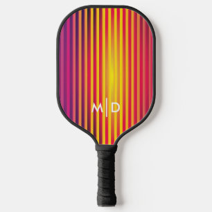 Neon Yellow Gradient Monogram Pickleball Paddle
