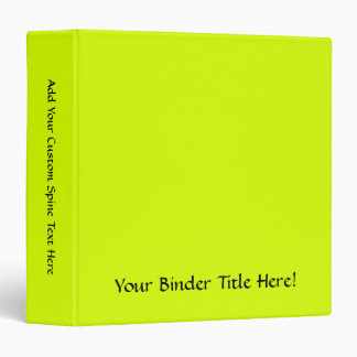 Neon Yellow, High Visibility Binder