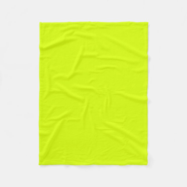 Neon Yellow, High Visibility Chartreuse Fleece Blanket (Front)