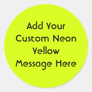 Neon Yellow, High Visibility Classic Round Sticker