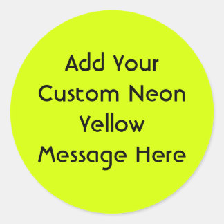 Neon Yellow, High Visibility Classic Round Sticker