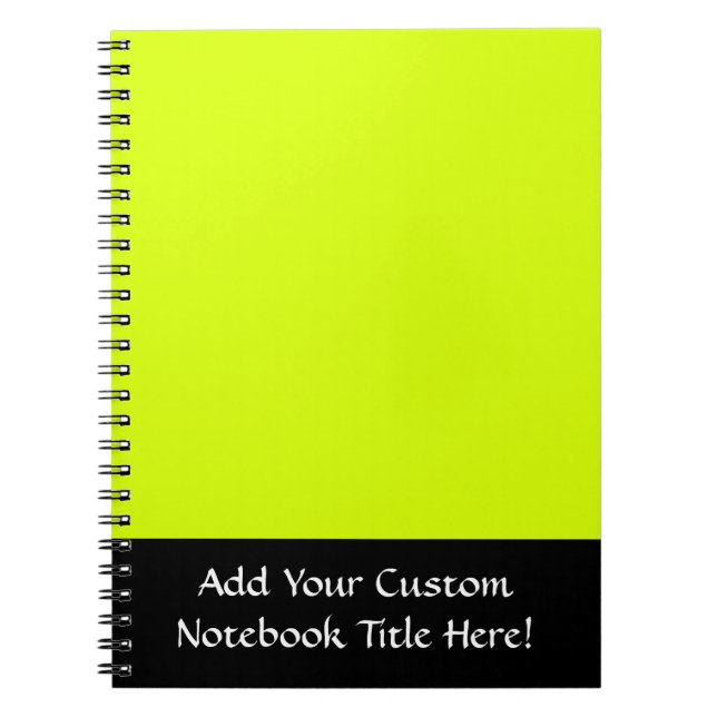 Neon Yellow, High Visibility Notebook (Front)