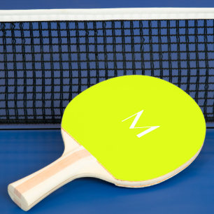 neon yellow - monogrammed ping pong paddle