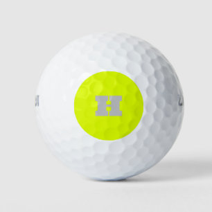 Neon Yellow Monogrammed Trendy Golfer Bright Golf Balls