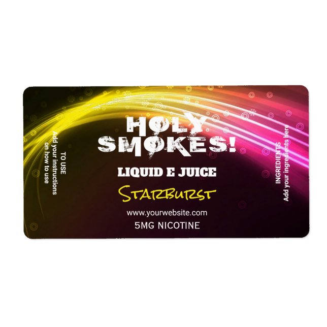 Neon Yellow Nicotine Vape E Juice Étiquettes (Devant)