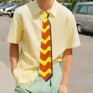  neon yellow & orange  reto waves tie