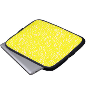 neon yellow polka dot laptop sleeve