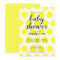 Neon Yellow Polka Dots Baby Shower Invitation Card
