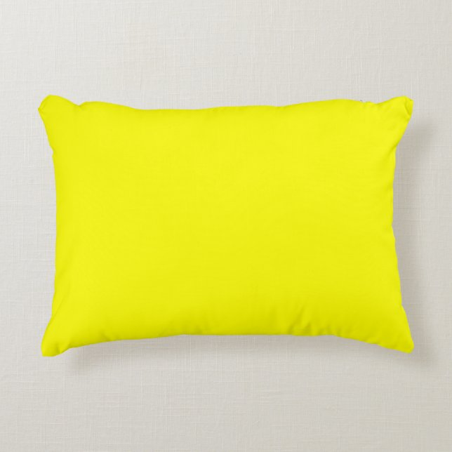 Neon Yellow Solid Colour Accent Pillow (Front)