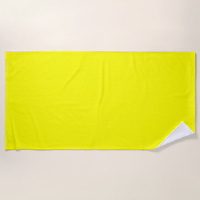 Neon Yellow Solid Colour Beach Towel (Front)