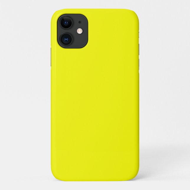 Neon Yellow Solid Colour Case-Mate iPhone Case (Back)
