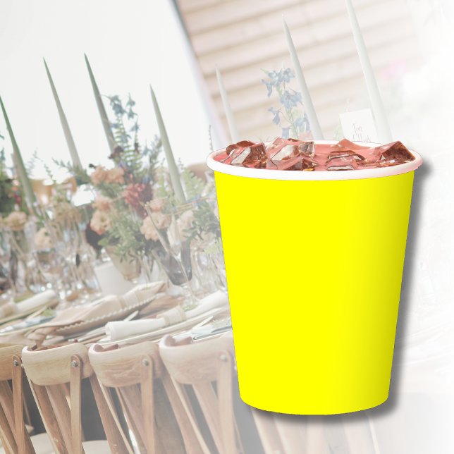 Neon Yellow Solid Colour | Classic Paper Cups (Creator Uploaded)