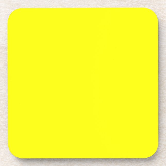 Neon Yellow Solid Colour Coaster (Front)