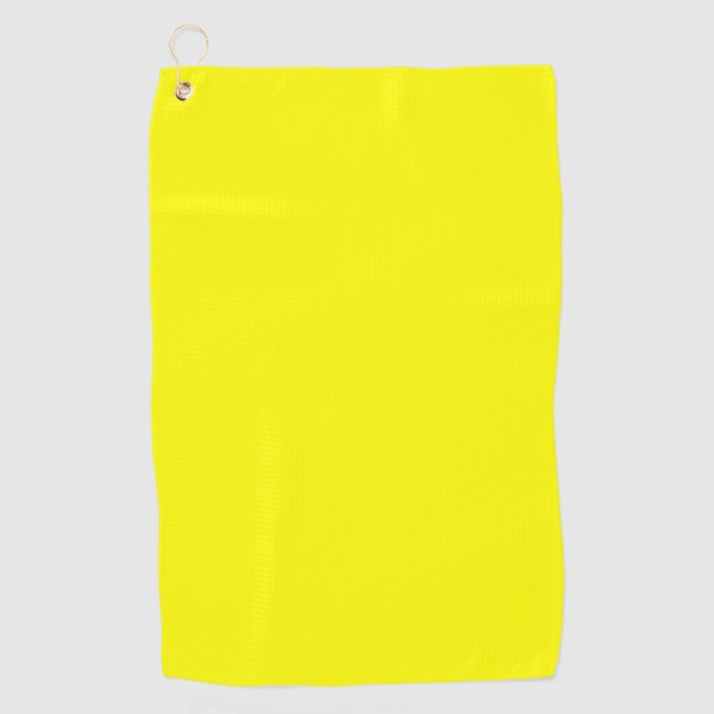 Neon Yellow Solid Colour Golf Towel (Front)