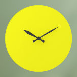 Neon Yellow Solid Colour Large Clock<br><div class="desc">Neon Yellow Solid Colour.
A bold and electrifying shade of bright yellow that instantly captures attention. This vivid hue evokes the radiant warmth of sunlight and the cheerful energy of a sunflower in full bloom. This striking yellow adds a fresh and dynamic flair.</div>