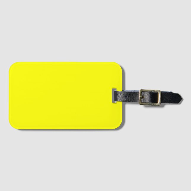 Neon Yellow Solid Colour Luggage Tag (Front Horizontal)