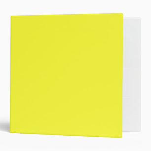 Neon Yellow Solid Colour Minimalist Binder