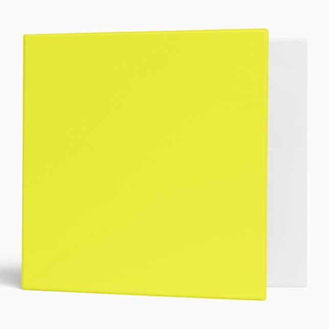Neon Yellow Solid Colour Minimalist Binder (Front/Inside)