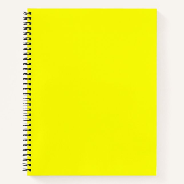 Neon Yellow Solid Colour Notebook (Front)