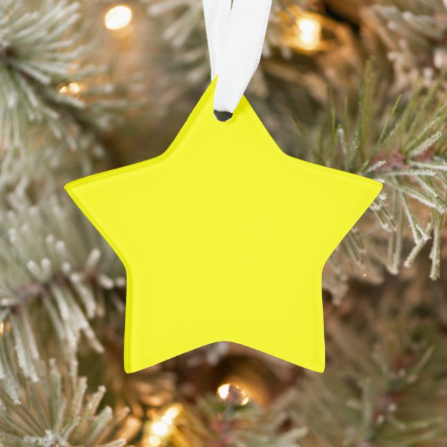 Neon Yellow Solid Colour Ornament (Tree)
