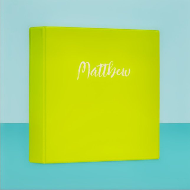  neon yellow solid colour -personalized  binder (Creator Uploaded)