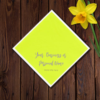 neon  yellow solid colour -personalized napkin